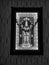 Closeup of Lord Venkateswara Swamy or Balaji Idol with Light Photo Frame
