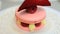 Closeup of macaron d\'Ispahan