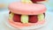 Closeup of macaron d\'Ispahan