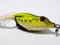Closeup and macro shot of plastic artificial bait squid for fishing with white background.