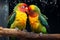 Closeup magic Colorful and beautiful love birds captivate the eye