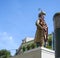 Closeup of maharaja of the Kingdom of Mysore Sri Chamarajendra Wodeyar Bahadur Statue near Kurubarahalli Circle