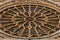 Closeup of the main rose window of Leon gothic cathedral in Spain