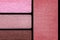 Closeup of makeup accessories color palette