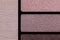 Closeup of makeup accessories color palette