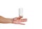 Closeup of man\'s hand holding energy saving lamp. Recycling, ele