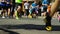 Closeup marathon runners legs