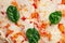 Closeup on margherita and cheese pizza texture