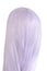 Closeup mauve colored wig isolated