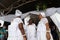 Closeup of the Members of the Candomble religion during a religious celebration