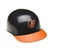 Closeup of a mini collectable batters helmet for the Baltimore Orioles