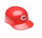 Closeup of a mini collectable batters helmet for the Cincinnati Reds