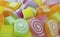 Closeup Multicolour sugary candy