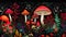 Closeup Mushrooms Plants Candy Forest Stunning Illustration Prin