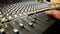 Closeup Musical Mixing Console Faders Move