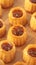 Closeup Nastar Gulung, delightful pineapple tarts for festive occasions.