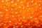 Closeup of natural red caviar as background, texture of expensive luxury fresh orange caviar macro photo