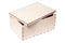 Closeup natural wood texture opened box with lid, unpainted. Concept crate, container, storage, timber, packaging, delivery, space