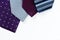 Closeup of necktie collection isolated