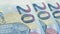 Closeup of new banknote of twenty euros background