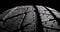 Closeup of new winter car tire tread
