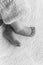 Closeup of a newborn baby feet