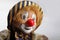 Closeup of an old clown puppet