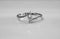 Closeup old diamond ring on blurred marble floor background in black and white tone