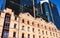 Closeup of old and new buildings in Barangaroo Sydney