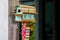 Closeup old style handmade decoration wooden mailbox