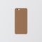 Closeup One Blank Brown Clean Template Cover Phone Case Smartphone Mockup.Generic Design Mobile Back Isolated White