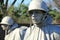 Closeup of one of nineteen sculptures depicting soldiers in rough terrain, Korean War Veteran\'s Memorial,Washington,DC,2015