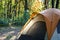 Closeup of one tent in woods with early morning light shining th