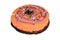 Closeup orange Halloween cake with spider isolated