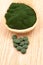 Closeup organic spirulina algae