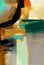 Closeup Painting Wall Nonlinear Gold Black Aqua Colors Impressionism Arts Cultures Swirl Interconnections Expressive Emotional