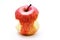 Closeup a partially eaten apple on white, fruit, healthy food