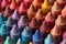 Closeup Of Pastel Crayons Blending Together In Beautiful Harmony. Generative AI