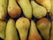 Closeup of pears bunch in the market