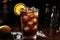 Closeup Photo Captures Refreshing Cola Soda Drink In Glass, Complete With Lemon Slice And Ice Cubes