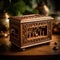 closeup photo of an exquisite handmade wooden music box