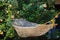 Closeup photo of hammock on tropical beach in San Vicente,Palawan Island, Philippines.