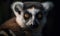 closeup photo of lemur on blurry bokeh background of its natural habitat. Generative AI