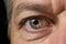 Closeup photo of old man eye. Generate ai