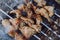 Closeup photo of preparation barbecue grill with chicken meat on outdoor in time summer.