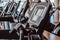 Closeup photo shoot of empty treadmills in gym