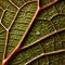 closeup photograph captures the exquisite beauty of water droplets on the surface of a leaf.