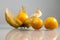 Closeup of Physalis peruviana fruits with reflexions