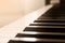 Closeup piano keyboard.