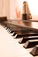 Closeup piano keyboard.